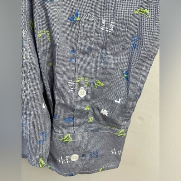 Untuckit Men’s 100% cotton slim fit button down long sleeve novelty print shirt - Picture 5 of 10